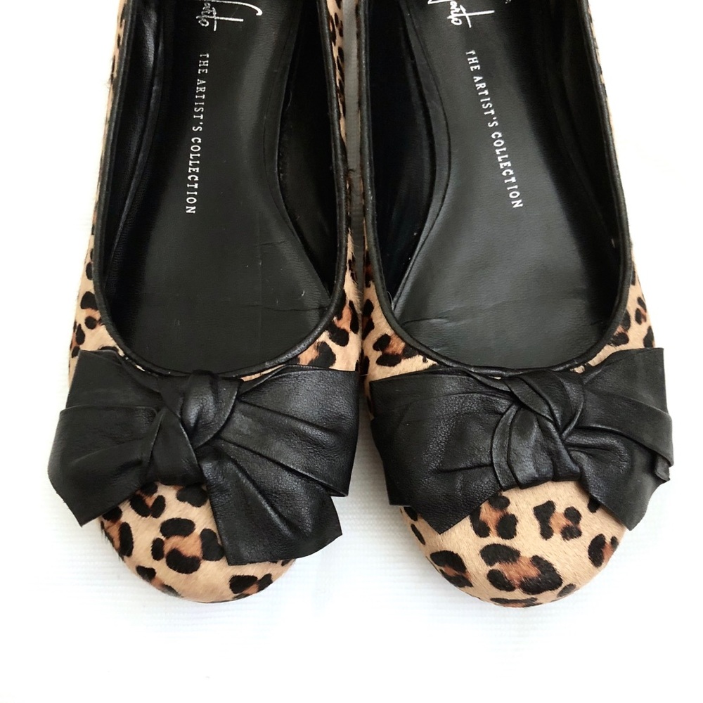 Franco Sarto leopard print bow flats.